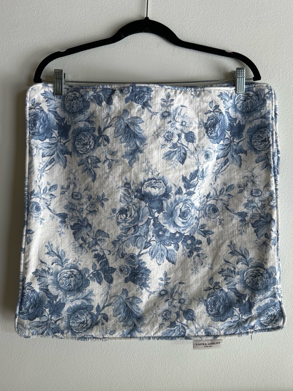 Laura Ashley Blue and White Floral Pillow Sham - Picture 3 of 3